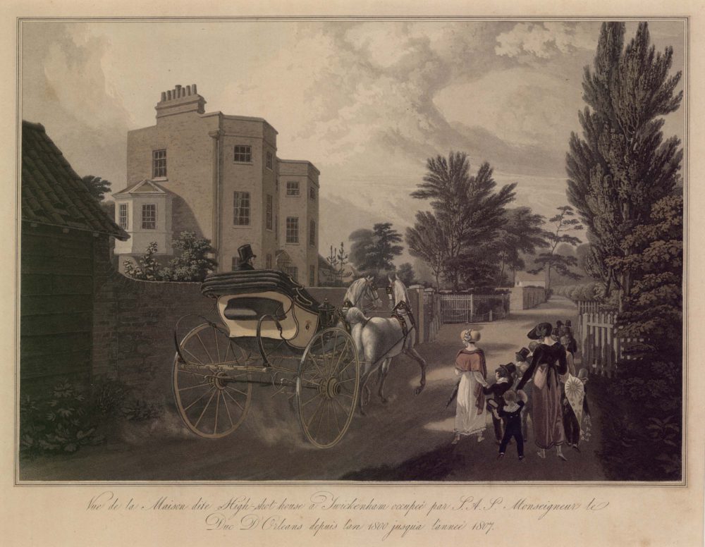 Vue de la Maison dite High-shot House a Twickenham ocupee par S.A.S. Monseigneur Le Duc D’Orleans depuis l’an 1800 jusqu’a l’annee 1807