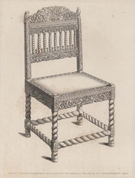 Ebony Chair Formerly Belonging to Horace Walpole at Strawberry Hill