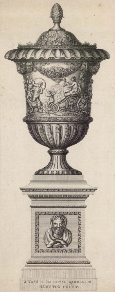 A vase in the Royal gardens at Hampton Court