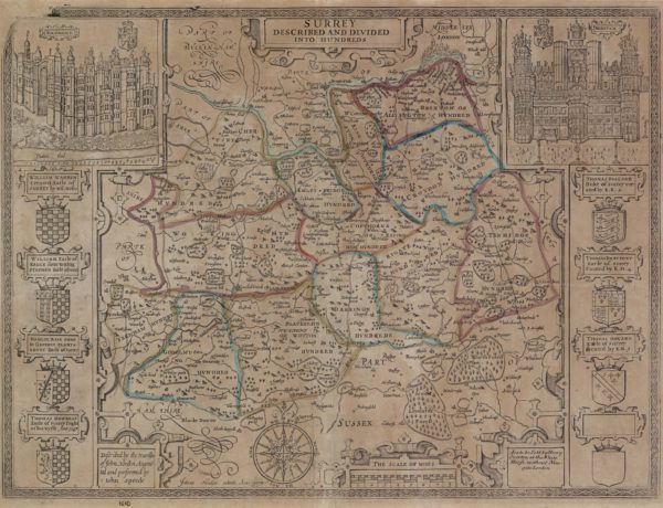 A Map of Surrey (Surrey described and divided into Hundreds)