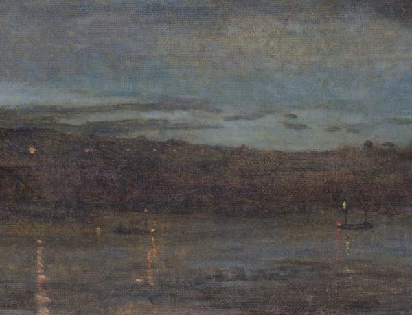The Thames at night from the Music Room at 10 Barnes Terrace