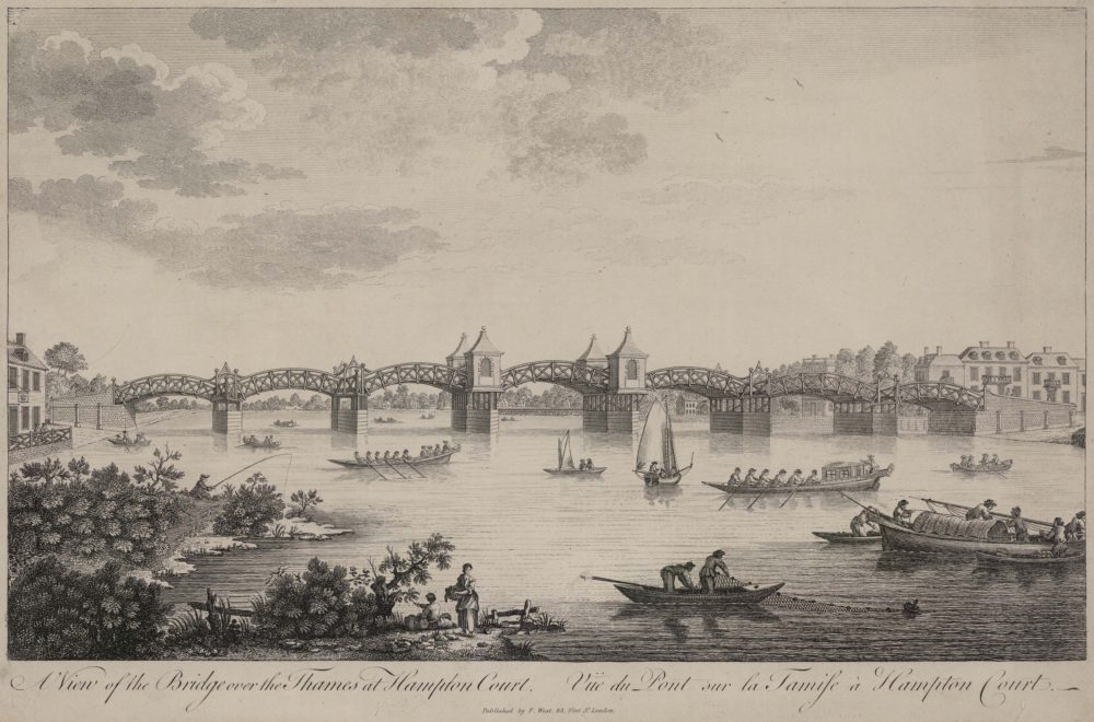A view of the Bridge over the Thames at Hampton Court