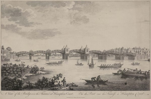 A view of the Bridge over the Thames at Hampton Court