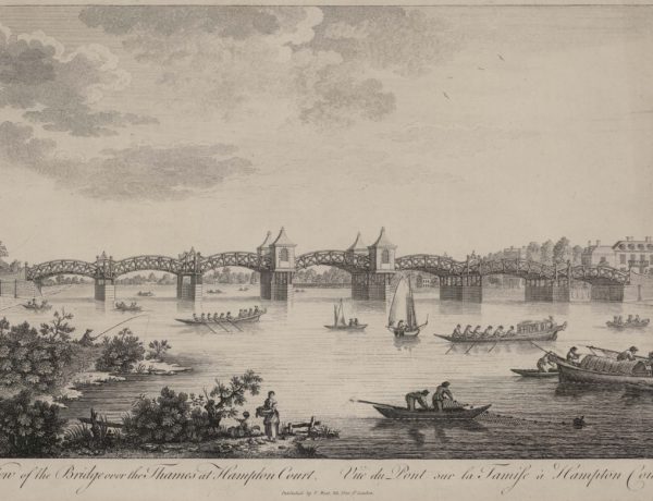 A view of the Bridge over the Thames at Hampton Court