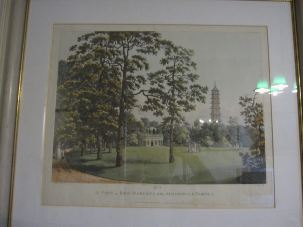 A View in Kew Gardens of the Alhambra and Pagoda