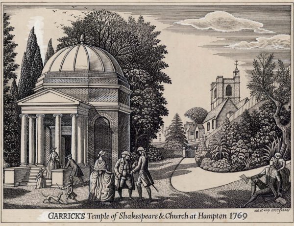 Garrick’s Temple of Shakespeare and Church at Hampton 1769