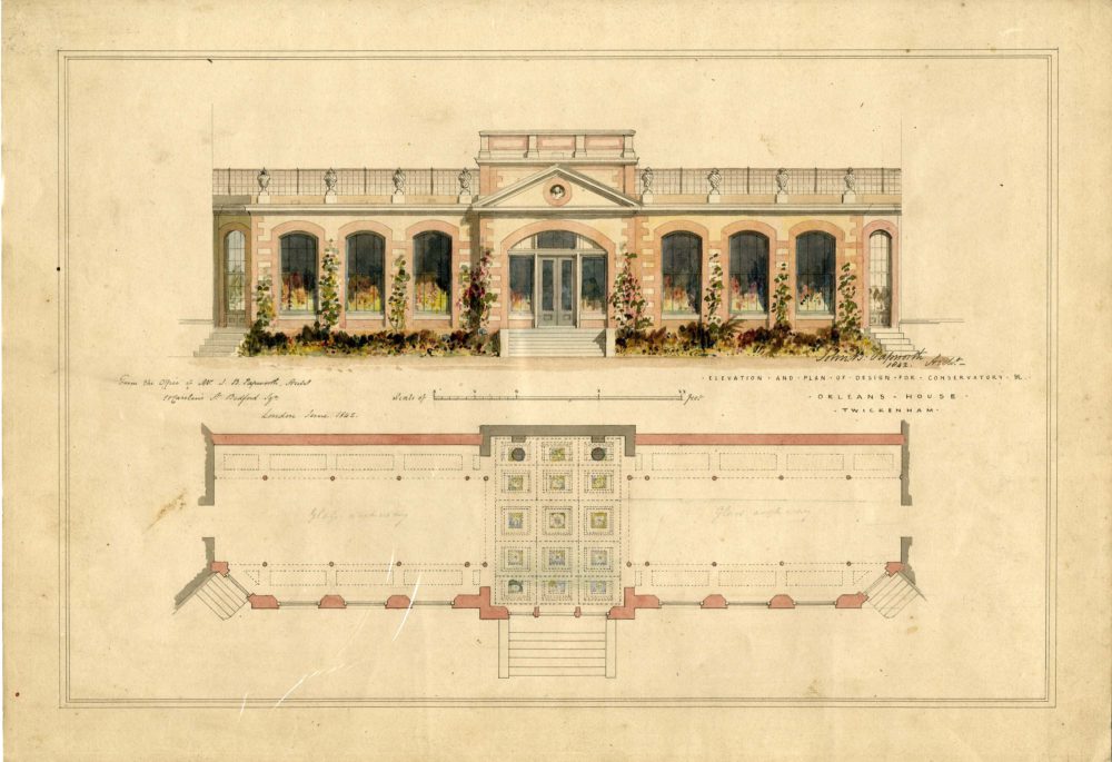 Elevation and Plan of Design for Conservatory Orleans House Twickenham