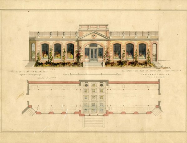 Elevation and Plan of Design for Conservatory Orleans House Twickenham