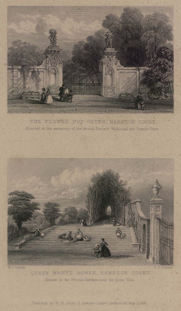 The Flower Pot Gates, Hampton Court – Queen Mary’s Bower, Hampton Court (two images)