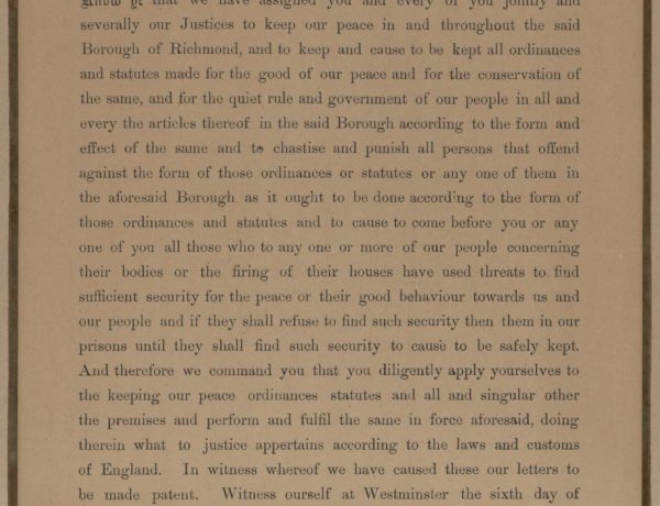 Announcement beginning “Victoria by the Grace of God…” to the Mayor of the borough of Richmond…Muir Mackensie