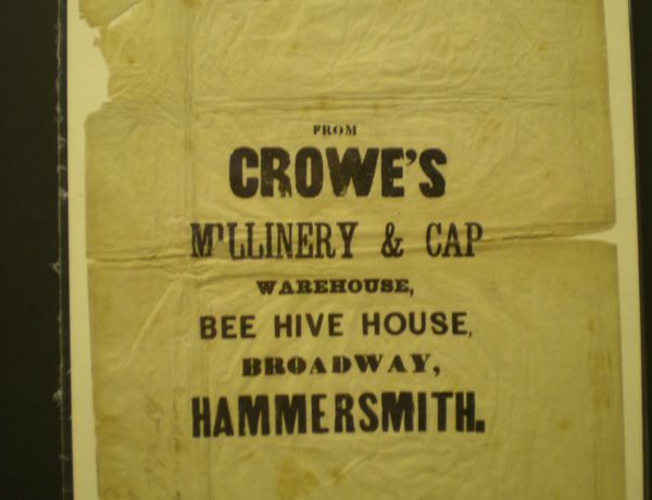 Packaging from Crowe’s Millinery to Gap Warehouse – Hammersmith
