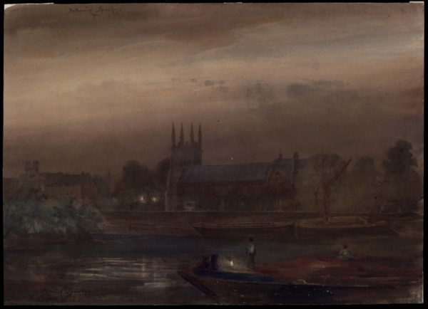 Nocturne. Isleworth Church by Night