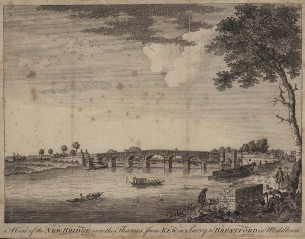 A View of the New Bridge over the Thames, from Kew in Surry to Brentford in Middlesex