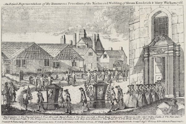 An Exact Representation of the Humourous Procession of the Richmond Wedding of Abram Kendrick and Mary Westurn