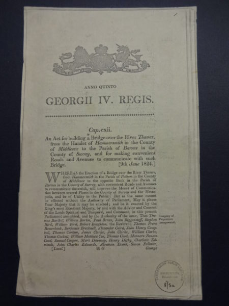 An At for Building a Bridge over the River Thames