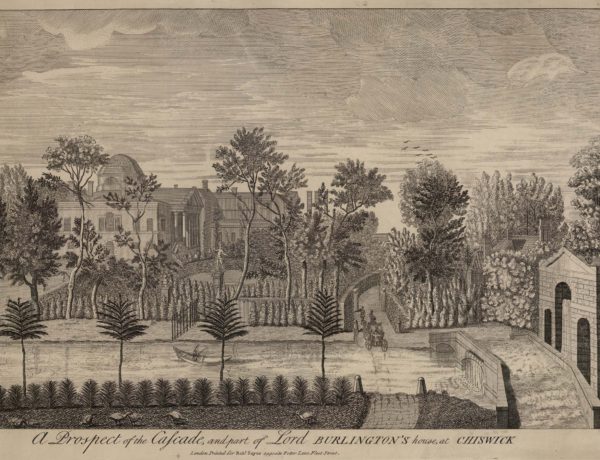 A Prospect of the Cascade and part of Lord Burlington’s House at Chiswick