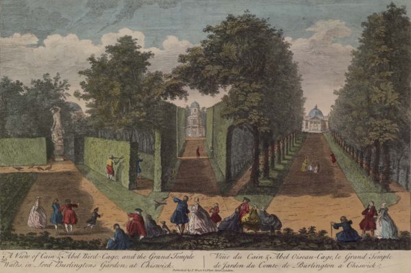 A View of Cain and Abel Bird Cage and the Grand Temple Walks in Lord Burlington’s Garden, at Chiswick