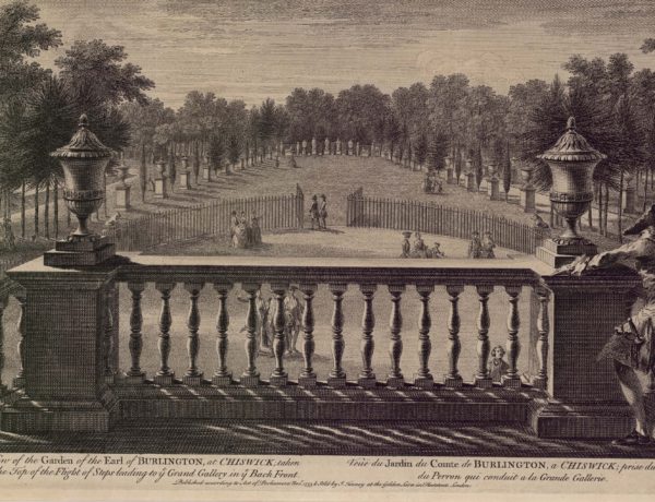 A View of the Garden of the Earl of Burlington at Chiswick taken from the Top of the Flight of Steps leading to ye Grand Gallery in ye Back Front