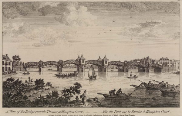 A View of the Bridge over the Thames at Hampton Court