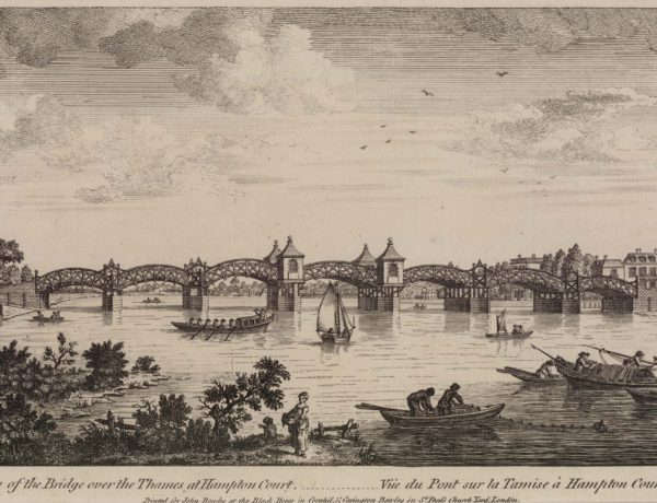 A View of the Bridge over the Thames at Hampton Court