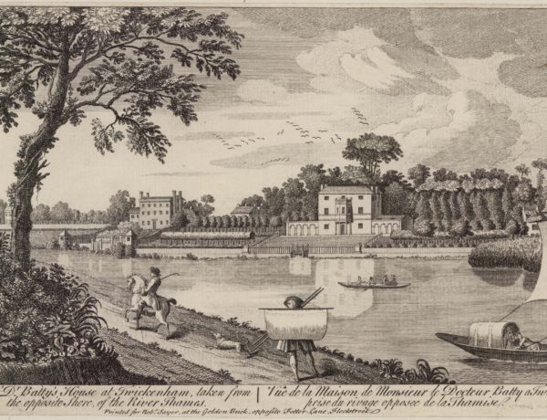 A View of Dr Batty’s House at Twickenham taken from the opposite shore of the River Thames