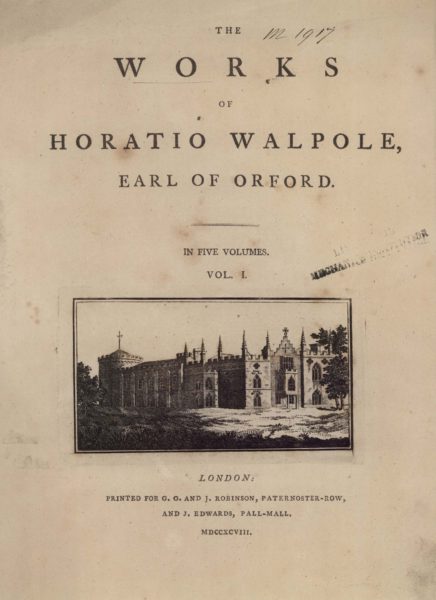 The Works of Horatio Walpole Earl of Orford