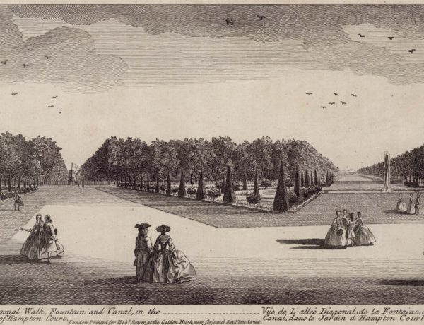 The Diagonal Walk, Fountain and canal in the garden of Hampton Court