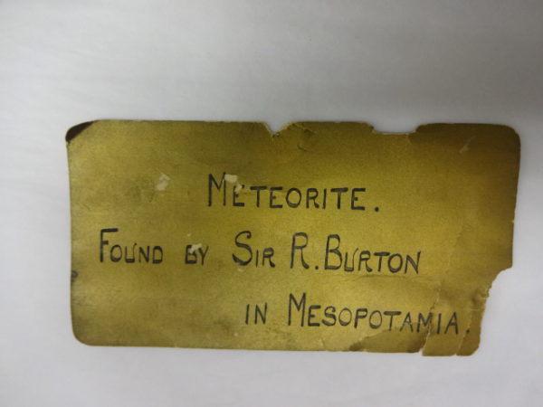 Meteorite Found by Sir R. Burton in Mespotamia