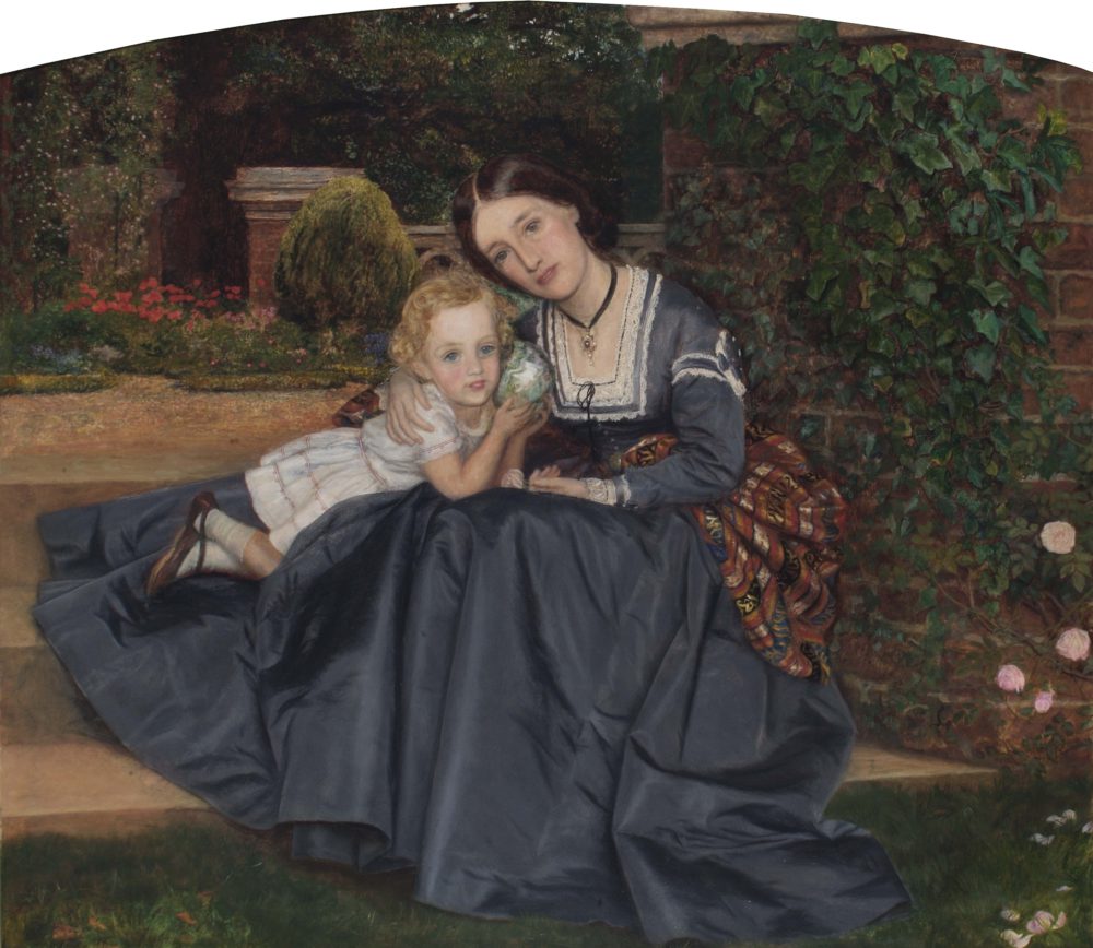 Mother and Child Seated in Garden