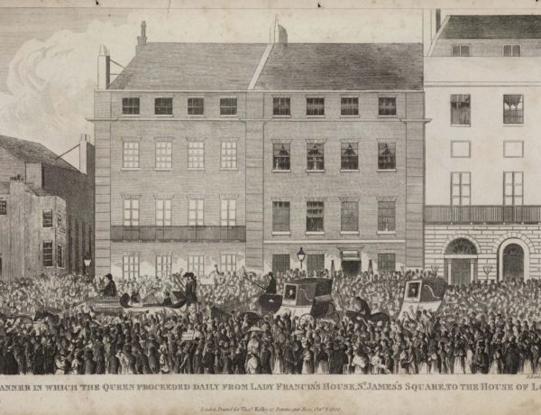 The Manner in which The Queen Proceeded Daily from Lady Francis’s House St James’s Square to the House of Lords