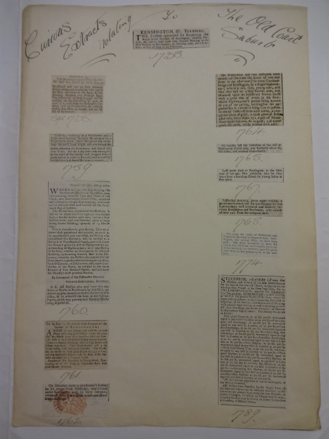 Curious Extracts relating to The Old Court Suburb